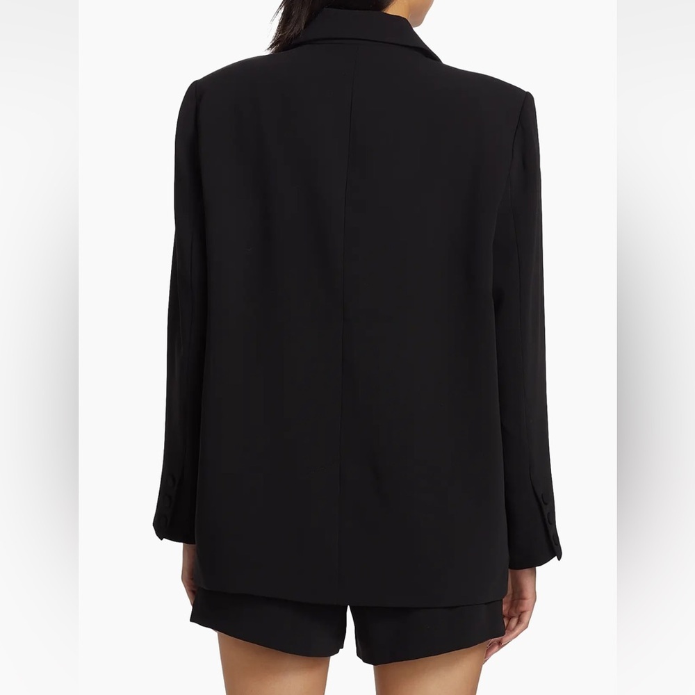 Good American Luxe Suiting Boyfriend Blazer Black Long Sleeve sz 3/4 Large - Picture 11 of 16